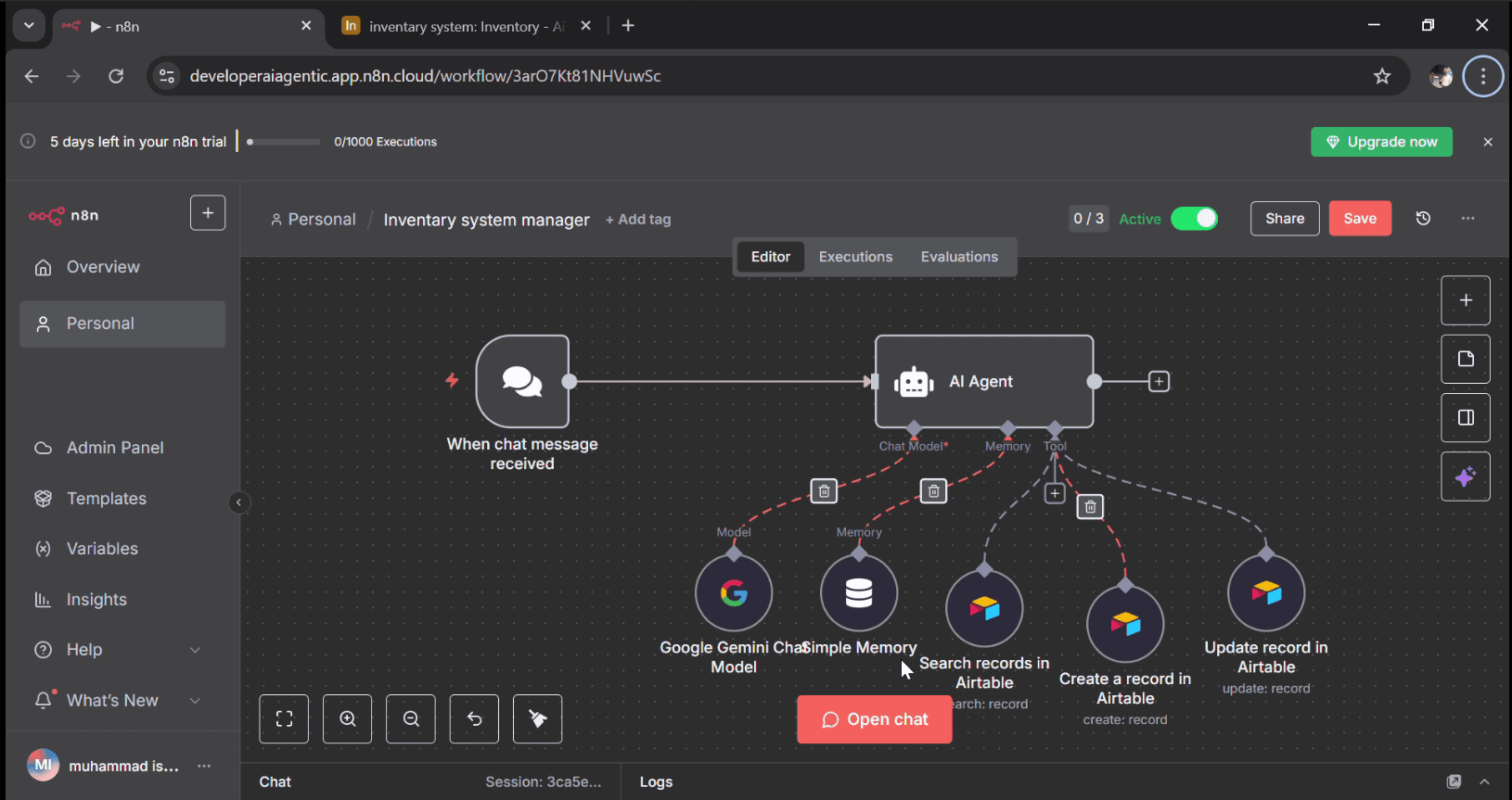 AI-Powered Inventory Management with n8n + Airtable