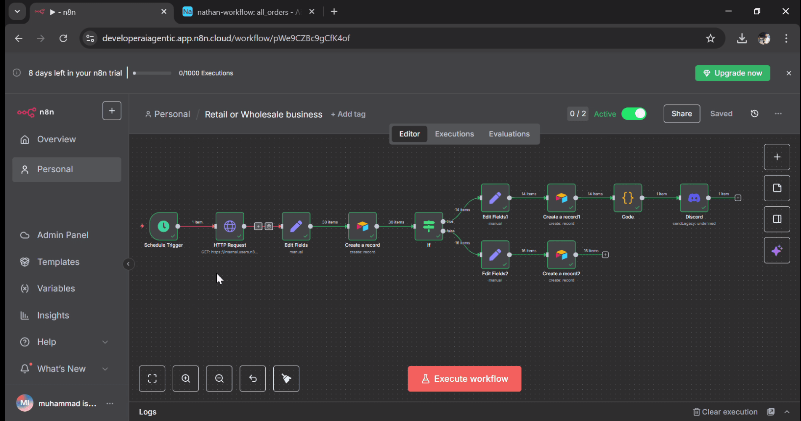 Business Order Automation with n8n