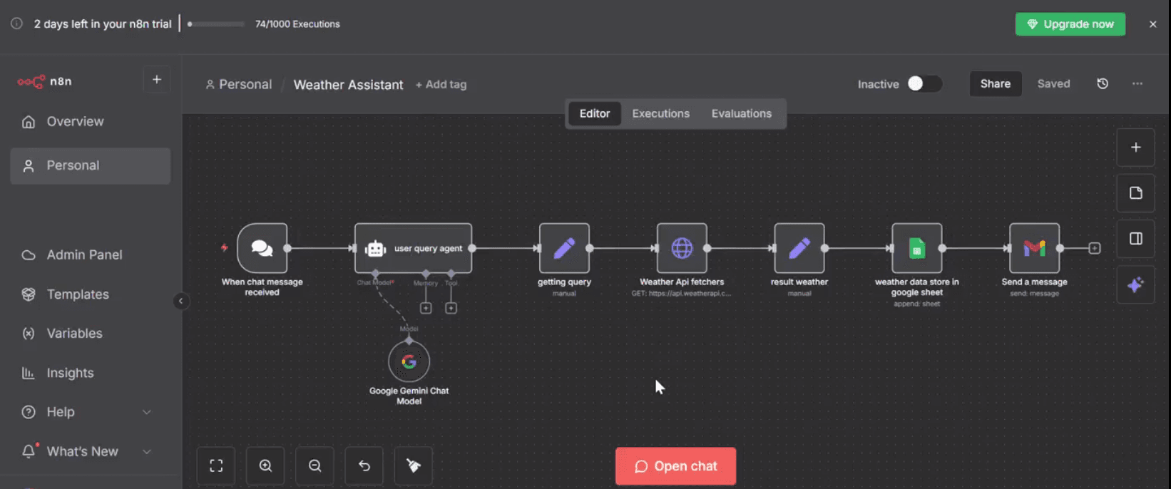 AI-Powered Weather Assistant with n8n + Gemini + Gmail